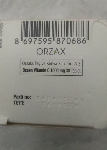 ORZAX Ocean Vitamin C 1000 mg 30 Tablet - Görsel 4