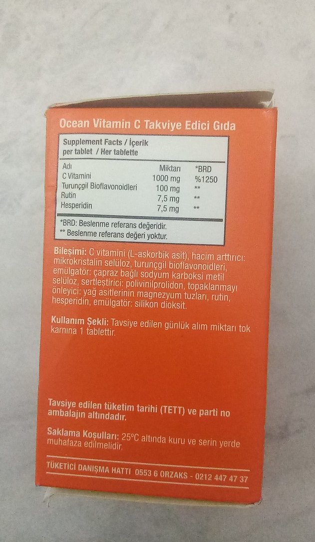 ORZAX Ocean Vitamin C 1000 mg 30 Tablet - Görsel 2