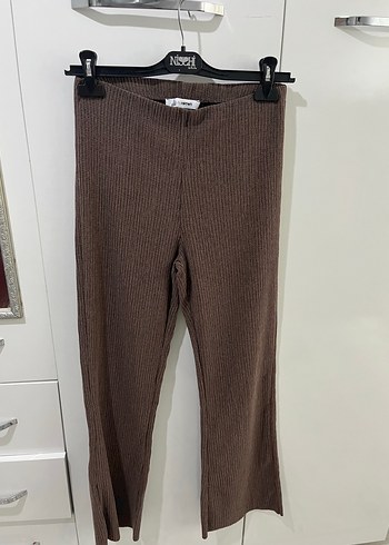 Kahverengi Triko Kadın Pantolon