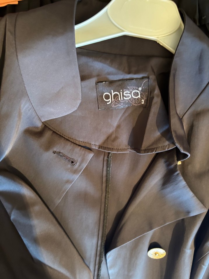 Düğmeli Uzun Kesim siyah Kadın pardesü - Görsel 5