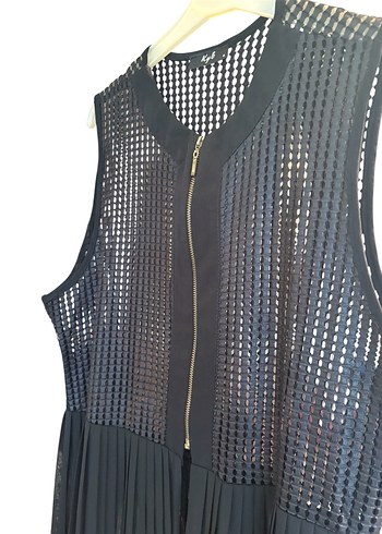 Uzun Pilili Siyah Gotik Kadın Yelek - Görsel 5