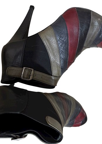 Deri topuklu kısa bot - Görsel 5