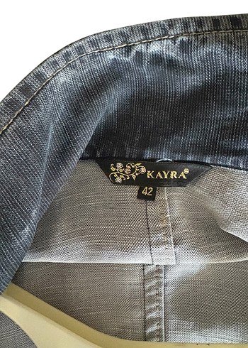 Gri Uzun Denim trençkot veya pardesü - Görsel 3