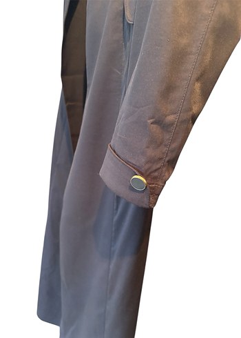 Füme Kadın Uzun Düğmeli pardesü - Görsel 2