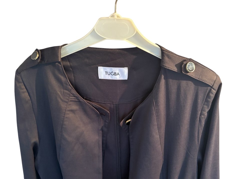 Füme Kadın Uzun Düğmeli pardesü - Görsel 3