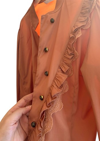 Dantelli Uzun Kollu Kadın Gömlek - Görsel 2