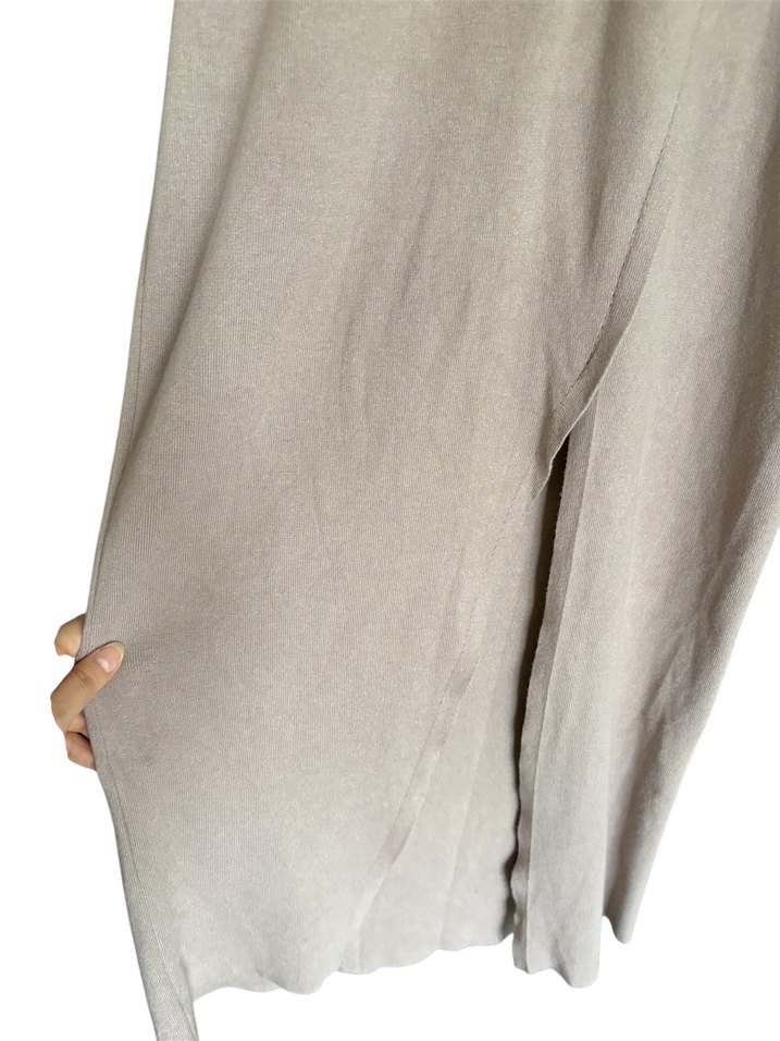 Bej Uzun Kollu triko  Elbise - Görsel 3