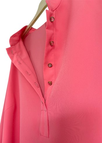 Nar çiçeği Uzun Kollu V Yakalı Kadın Tunik - Görsel 2