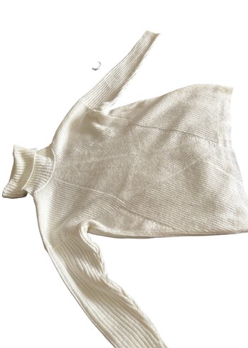 Beyaz Boğazlı Triko Kadın Kazak - Görsel 2