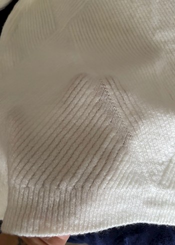 Beyaz Boğazlı Triko Kadın Kazak - Görsel 3