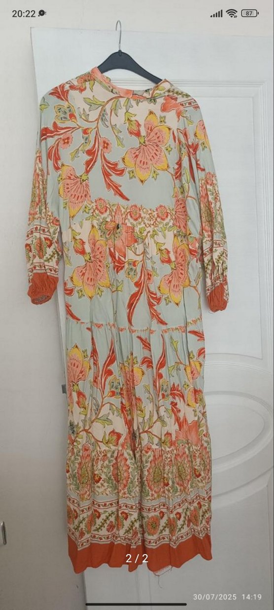 Çiçek Desenli Uzun Bohem Elbise - Görsel 2