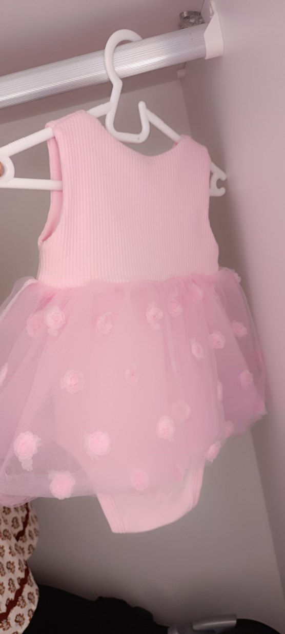 Pembe Kız Çocuk Fırfırlı Elbise - Görsel 2