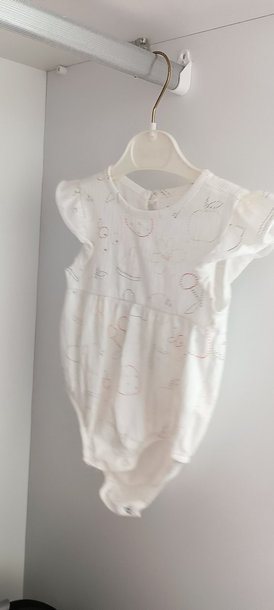 Dantel Detaylı Beyaz Nakışlı Bebek Kız Tulum - Görsel 2