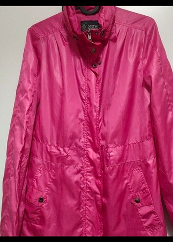 Kadın Pembe Midi Yağmurluk - Görsel 4