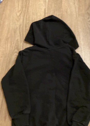24-36 Ay Beden Erkek Çocuk Siyah Kapüşonlu Fermuarlı Sweatshirt