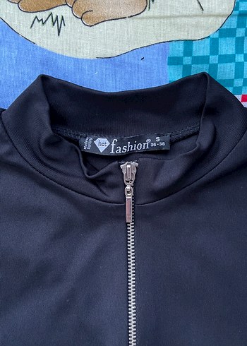 BSL FASHION Siyah Fermuarlı Kadın Atletik Ceket
