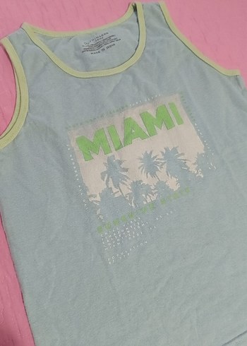 Pastel Yeşil Baskılı Çocuk Atlet - Görsel 2