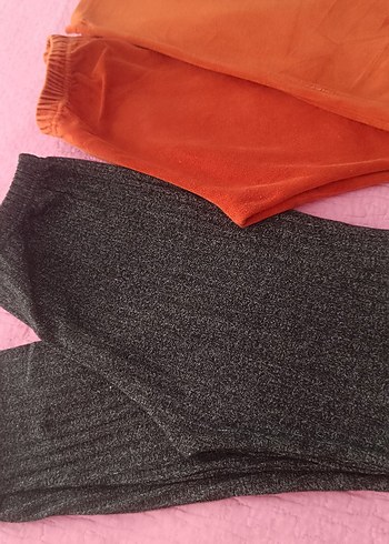 Kız Çocuk Fit Örme Tayt Seti - Görsel 3