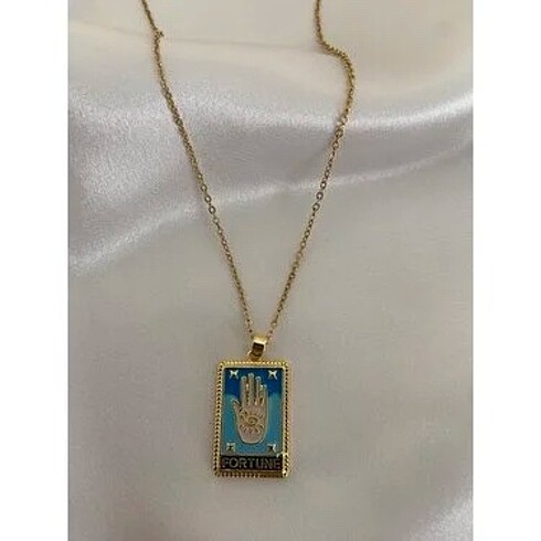 Beden Çelik Kolye Fatma Ana Eli Tarot Kolye