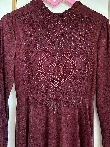 m Beden ZARİF BORDO TESETTÜR ELBİSE