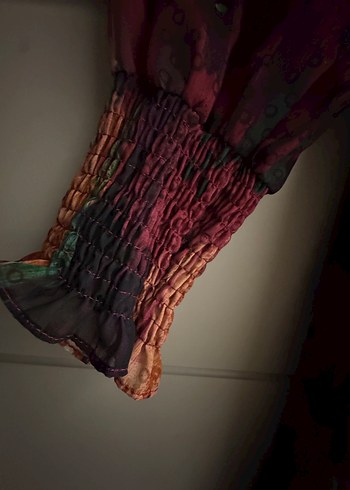 Uzun Bohem Kadın Tunik - Çok Renkli Batik Desen - Görsel 3