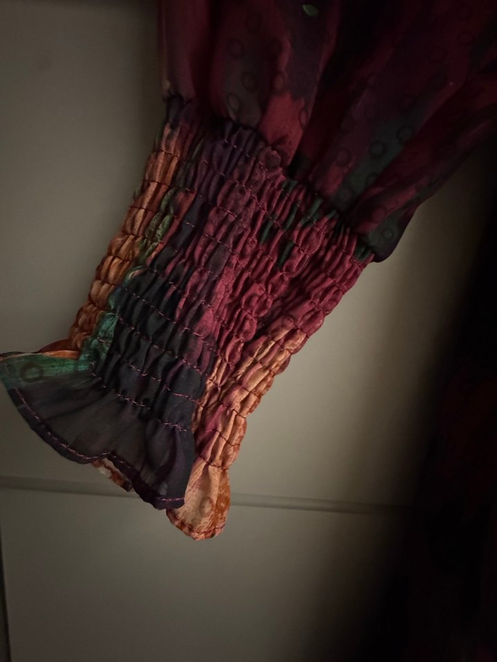 Uzun Bohem Kadın Tunik - Çok Renkli Batik Desen - Görsel 3