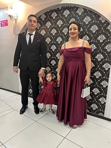 12-18 Ay Beden bordo Renk Bebek abiye elbise özel dikim
