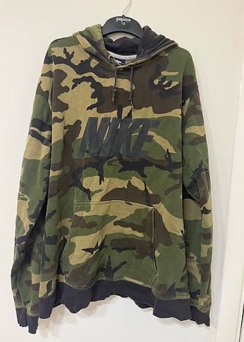 Nike Kamuflaj Kapusonlu Oversize Sweatshirt