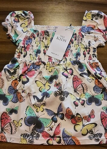 24-36 Ay Beden çeşitli Renk M&S Kız çocuk 3 lü set t-shirt sıfır 2-3 yaş