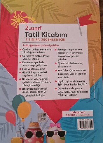  TUDEM YAYINLARI 2. SINIFTAN 3. SINIFA GEÇENLER İÇİN TATİL KİTABİ