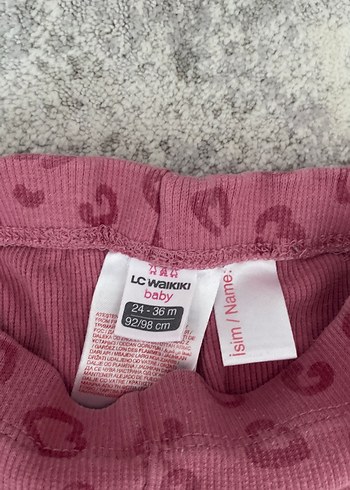 Kız Çocuk Pembe Kalp Desenli Tayt - Görsel 2