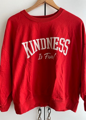 Kırmızı Oversize Kadın Sweatshirt