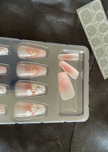 Pastel Pembe 12'li Doğal Tasarımlı Tırnak Takımı - Görsel 3