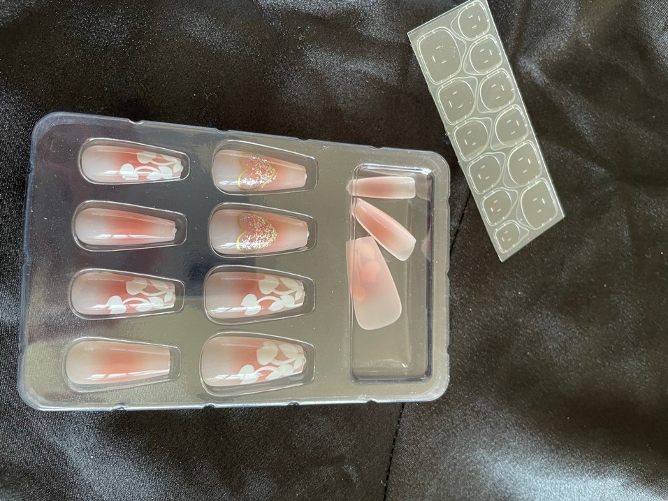 Pastel Pembe 12'li Doğal Tasarımlı Tırnak Takımı - Görsel 3