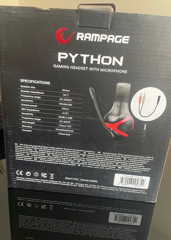 Beden Rampage Python Kırmızı Oyuncu Kulaklığı