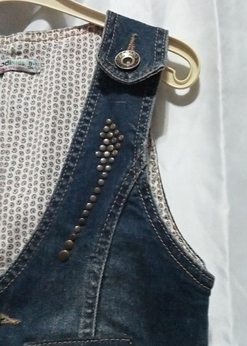 Kısa Kesim Düğmeli çocuk Kot Yelek - Görsel 2