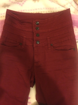 Bordo yüksek bel