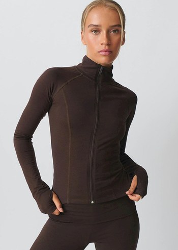 Gina Tricot Kadın Siyah Dik Yaka Uzun Kollu Spor Üst - Görsel 5