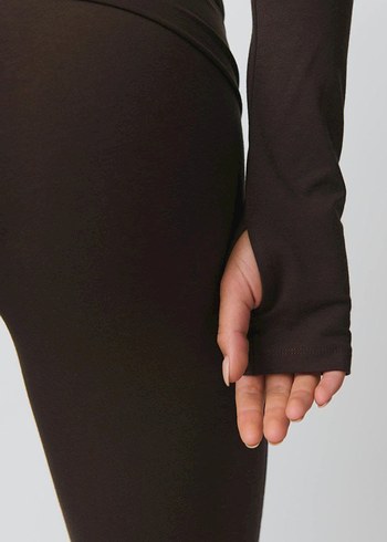 Gina Tricot Kadın Siyah Dik Yaka Uzun Kollu Spor Üst - Görsel 3