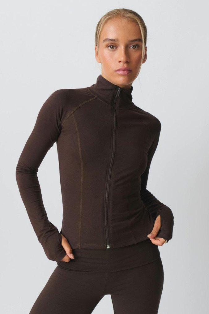 Gina Tricot Kadın Siyah Dik Yaka Uzun Kollu Spor Üst - Görsel 5