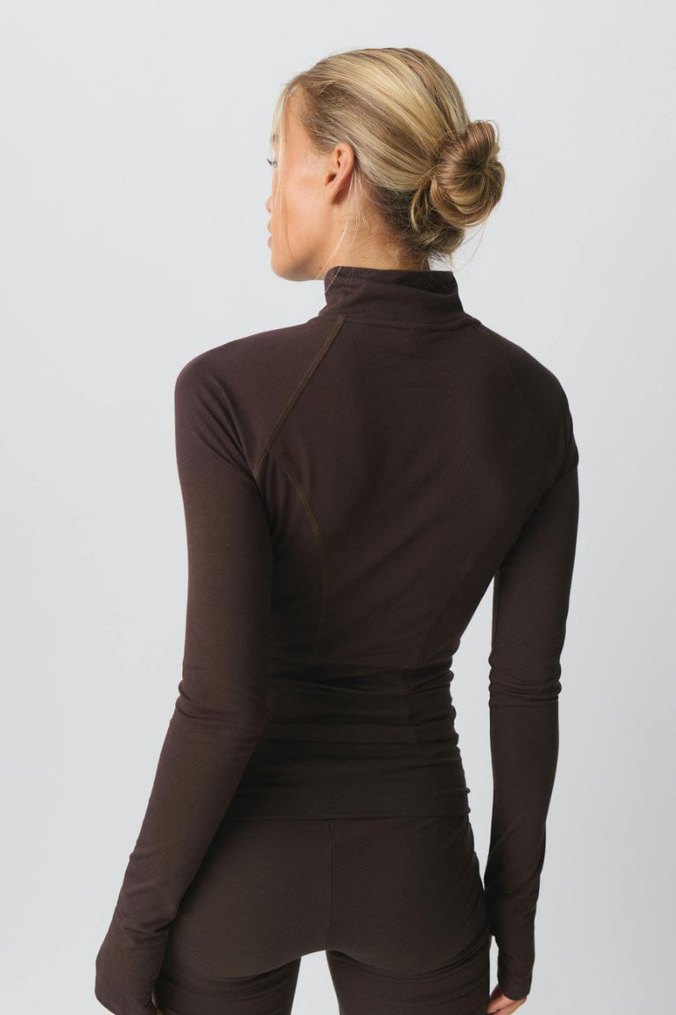 Gina Tricot Kadın Siyah Dik Yaka Uzun Kollu Spor Üst - Görsel 2