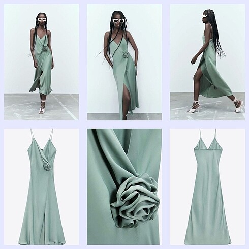 Zara saten elbise