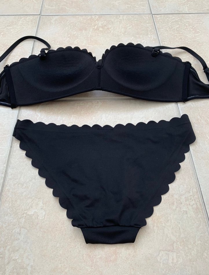 Siyah Dalgalı Kenarlı Push-Up Bikini Takımı — görsel 6/10