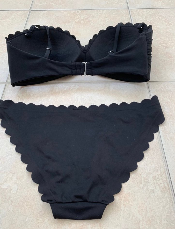 Siyah Dalgalı Kenarlı Push-Up Bikini Takımı — görsel 5/10