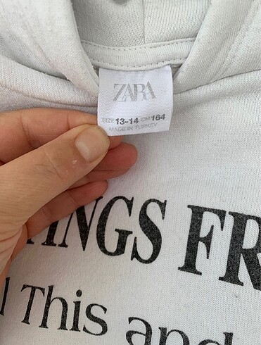 13-14 Yaş Beden beyaz Renk Zara Sweatshirt