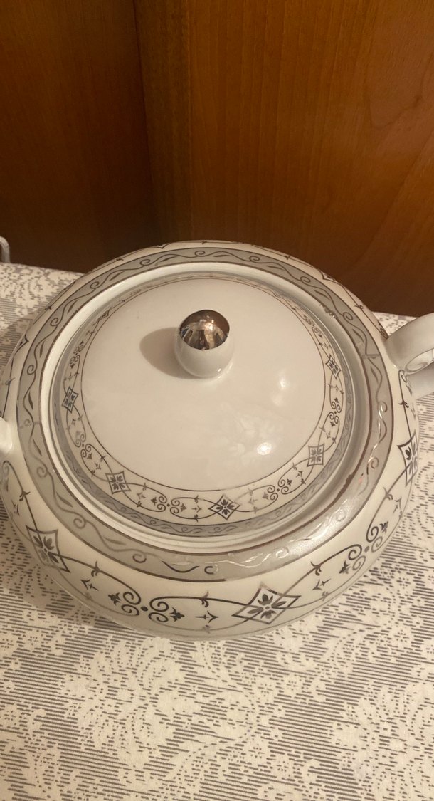 Gri Desenli Beyaz Porselen Çorbalık - Görsel 2