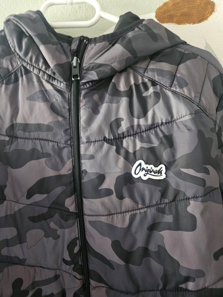 Erkek Çocuk Gri Kamuflaj Fermuarlı Mont - Görsel 4