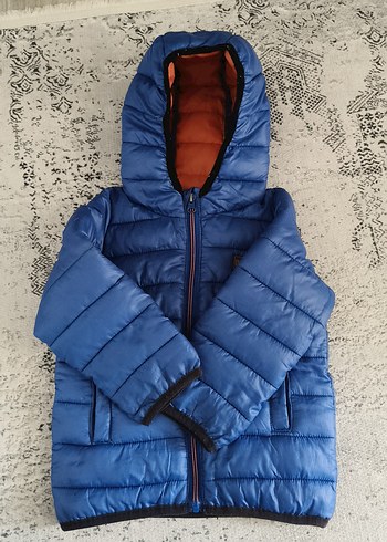 18-24 Ay Beden Mavi Kapüşonlu Erkek Çocuk Mont