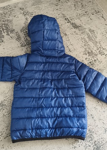 18-24 Ay Beden mavi Renk Mavi Kapüşonlu Erkek Çocuk Mont