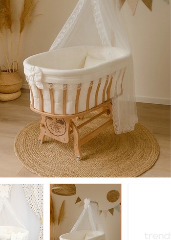 Bej Sallanır Bebek Sepeti 100x63x40 cm - Görsel 2